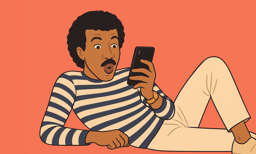 Person lying down with smartphone